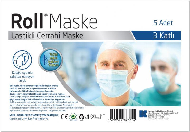 Roll Cerrahi Maske 5'li Paket